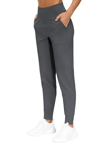 THE GYM PEOPLE Womens Joggers Pants with Pockets Athletic Leggings Tapered Lounge Pants for Workout, Yoga, Running (Medium, Dark Grey)
