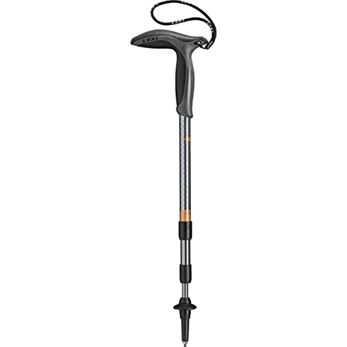 LEKI Super Micro Aluminum Adjustable Lightweight Walking Pole (Single) for Trekking & Hiking - Black-Anthracite-Copper - 90-120 cm