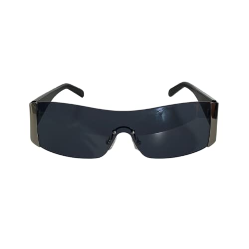 All The Rage Y2K Shield Sunglasses (Black)