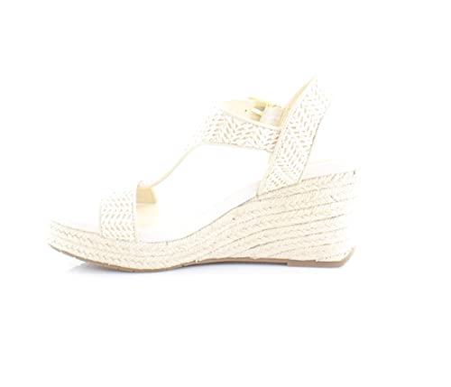 Kenneth Cole REACTION Women's Card T-Strap Wedge Sandal, White, 7
