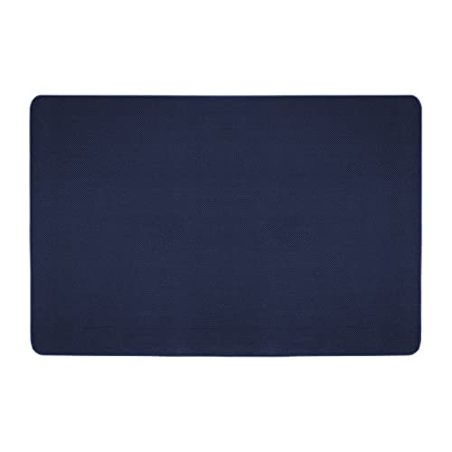 House, Home and More Skid-Resistant Carpet Indoor Area Rug Floor Mat - Navy Blue - 6 Feet X 9 Feet