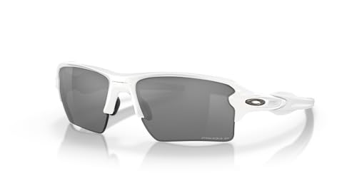 Oakley Men's Oo9188 Flak 2.0 XL Rectangular Sunglasses, Polished White/Prizm Black Polarized, 59 mm