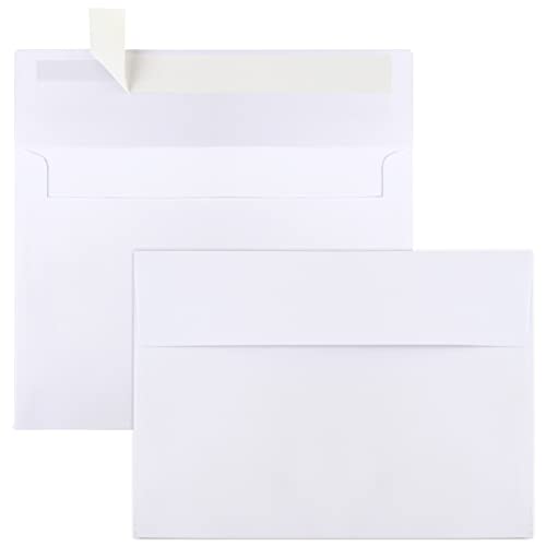 Joyberg 50 Packs 5x7 Envelopes, White A7 Envelopes for Invitations, Printable, Self Seal for Weddings, Invitations, Photos, Postcards, Greeting Cards, Mailing