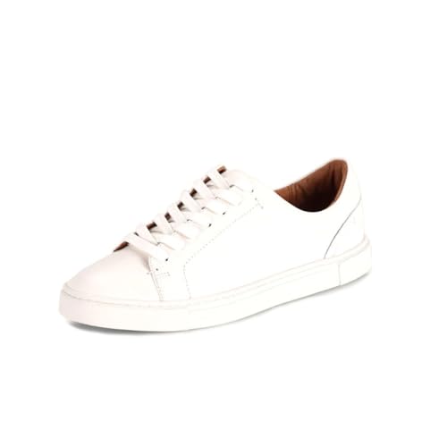 Frye Ivy Low Lace Sneakers for Women Crafted from Soft, Vintage Italian Leather with Removable Molded Footbed, Leather Lining, and Contrast White Rubber Outsoles, White - 8M