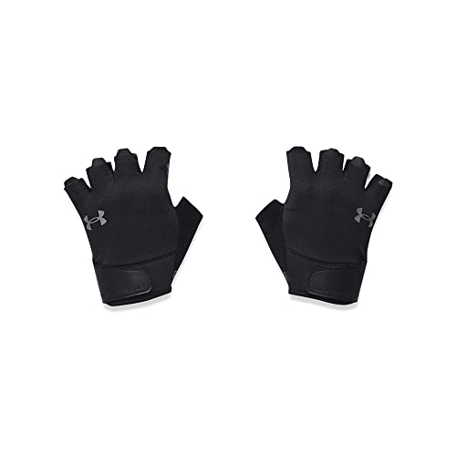 Under Armour Men's Training Half Finger Gloves , (001) Black / Black / Pitch Gray, X-Large