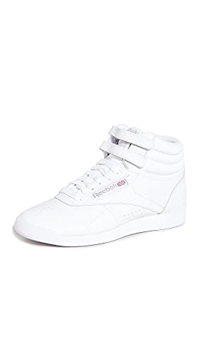 Reebok Women's Freestyle Hi Sneaker, White/Silver 2, 10