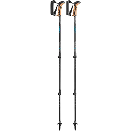 LEKI Khumbu Lite AS Aluminum Adjustable Lightweight Walking Poles for Trekking & Hiking - Black-Anthracite - 100-135 cm