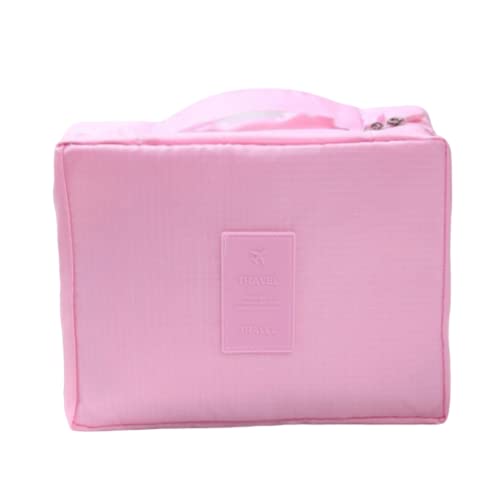 Versatile Travel Organizer Bag: International Travel Must-Haves, Necessities, & Toiletry Bags for European & Airplane Travel, Beauty/Cosmetic Bag and Travel Organizer Bag. (Pink)