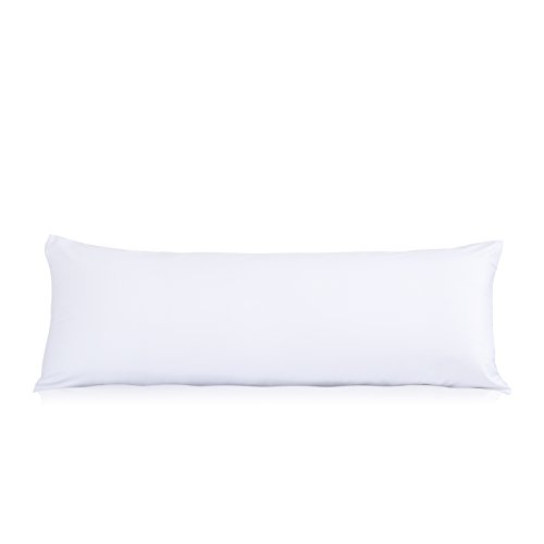 EVOLIVE Ultra Soft Microfiber Body Pillow Cover/Pillowcases 21'x54' with Hidden Zipper Closure (21'x54' Body Pillow Cover, White)