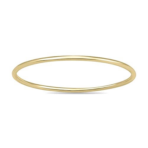 Skinny Thin Domed Stackable 14K Yellow Gold Band (.75 mm)