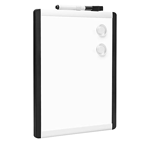Amazon Basics Small Dry Erase Whiteboard, Magnetic White Board with Marker and Magnets - 8.5' x 11', Plastic/Aluminum Frame