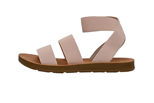 CUSHIONAIRE Women's Indego Stretch Sandal, Nude 8.5