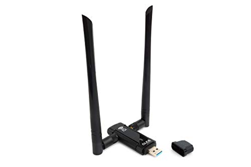 ALFA Network AWUS036ACM Long-Range Wide-Coverage Dual-Band AC1200 USB Wireless Wi-Fi Adapter w/High-Sensitivity External Antenna - Windows, MacOS & Kali Linux Supported