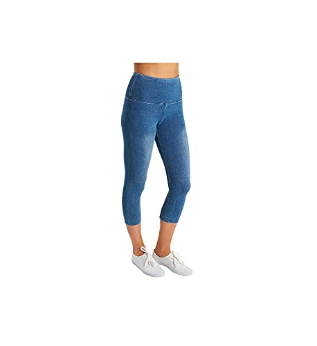 Lyssé womens Denim Capri Jeans, Mid Wash, Medium US