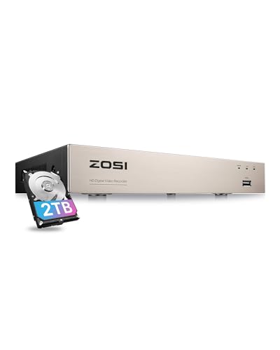 ZOSI 8CH 3K Lite Home Security DVR with 2TB HDD,AI Human/Vehicle Detection,Remote Access,Alert Push,H.265+ Hybrid 4-in-1 Surveillance DVR for HD-TVI, CVI, CVBS, AHD 960H/720P/1080P/5MP CCTV Cameras