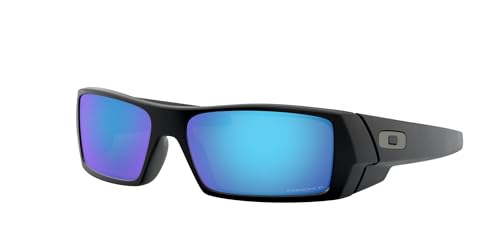 Oakley Men's OO9014 Gascan Rectangular Sunglasses, Matte Black/Prizm Sapphire Iridium Polarized, 60 mm