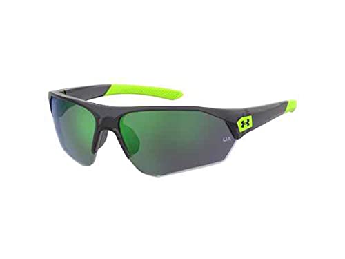 Under Armour UA7000 Instinct 03U5/V8 69MM Gray Green/Green MLt Oleo Wrap Around Sunglasses for Youth + BUNDLE with Designer iWear Eyewear Kit