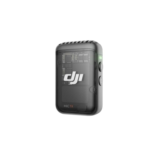 DJI Mic 2 Transmitter (Shadow Black), Wireless Microphone with Intelligent Noise Cancelling, 14-Hour Internal Recording, 6-Hour Battery, Magnetic Attachment, Bluetooth Microphone, YouTube, Vlogs