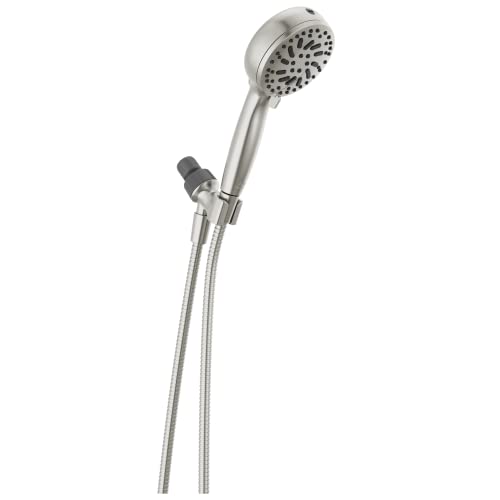 Delta Faucet ProClean Brushed Nickel Shower Head with Handheld, Showerhead with High Pressure , Handheld Shower Head, 6 Spray Settings, SpotShield 75740SN