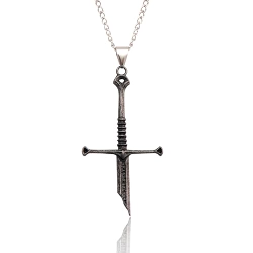 SONGCHANGJEWELRY Narsil Broken Sword Necklace - The Hobbit - The Lord of the Rings - LOTR Lord Power Pendant - Gothic Cosplay Jewelry Accessories Gift for Man Woman Fans