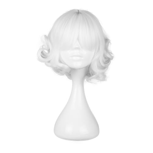 COSPLAZA Cosplay Wig Halloween Wavy Japanese Harajuku Theme Party Hair White