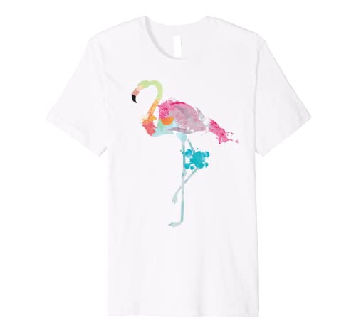 Pink Flamingo Watercolor Shirt | Cool Pink Wading Bird Gift