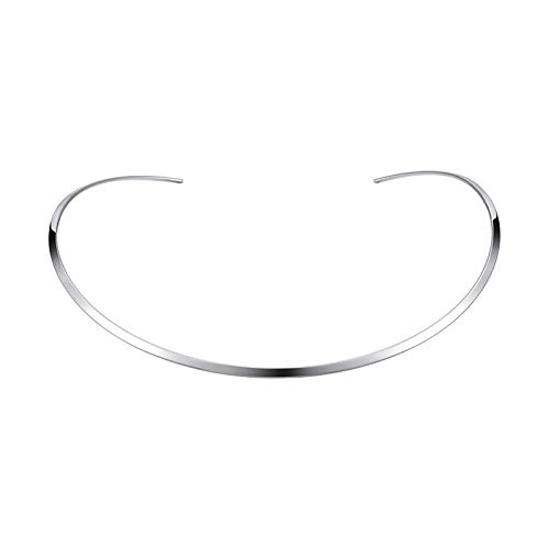 HooAMI Women's Necklace Choker Silver Stainless Steel Collar Necklace