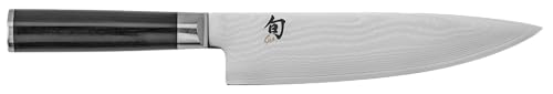 Shun Cutlery Classic Chef's Knife 8”, Thin, Light Kitchen Knife, Ideal for All-Around Food Preparation, Authentic, Handcrafted Japanese Knife, Professional Chef Knife,Black