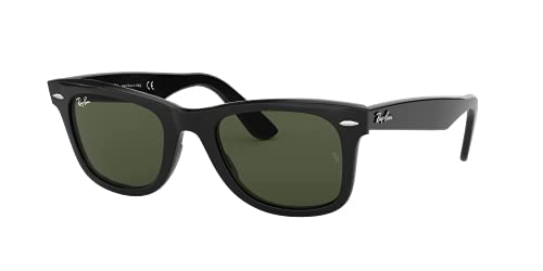 Ray-Ban RB2140 Original Wayfarer Square Sunglasses, Black/G-15 Green, 50 mm
