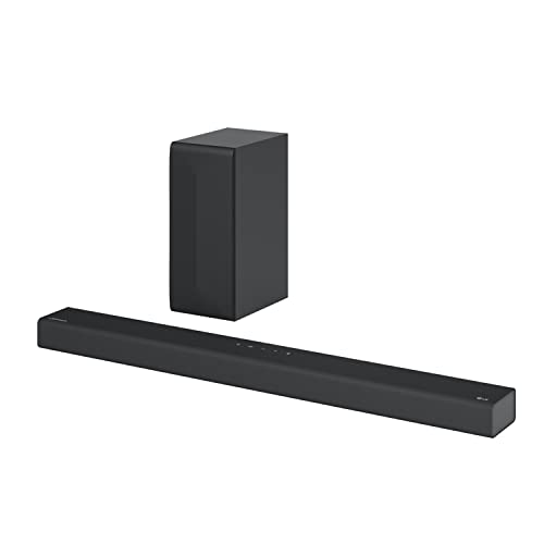 LG S65Q.DUSALLK High-Res Audio Sound Bars for TV, DTS Virtual:X, Synergy TV, Meridian, HDMI, Wireless subwoofer, Black, 3.1 ch