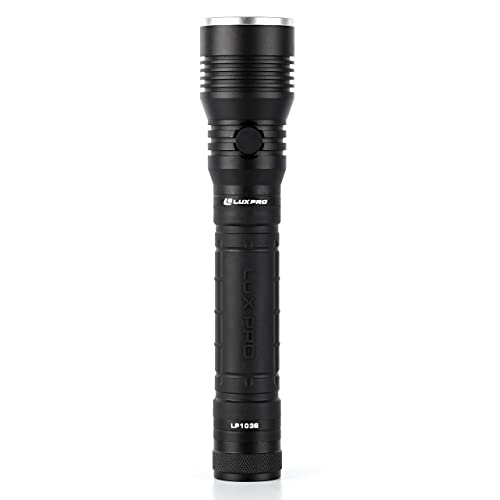 LUXPRO Bright 600 Lumen LED Handheld Flashlight - Features Patented TackGrip and Aircraft-Grade Aluminum - Camping Accessories with IPX4 Water-Resistant Rating - Batteries Included