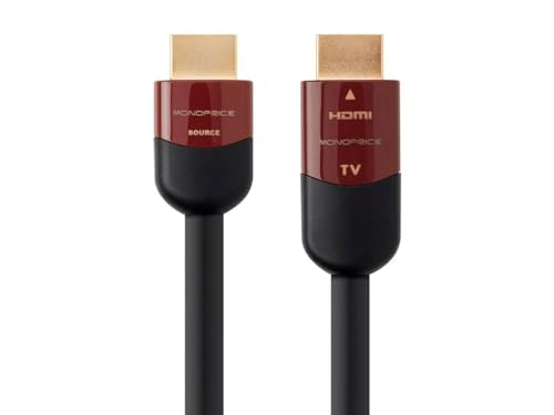 Monoprice 4K High Speed HDMI Cable - 4K@60Hz, 18Gbps, HDR, CL2 In-Wall Rated, Active, 25ft, Black