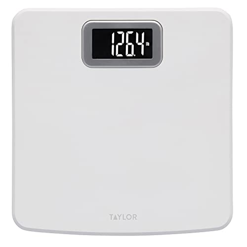 Taylor Digital Scale for Body Weight, High 400 LB Capacity, Easy to Read Readout Display with Silver Bezel Accent, Durable Platform, White