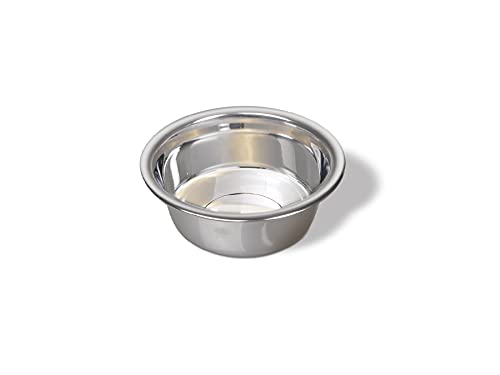 Van Ness Pets Small Lightweight Stainless Steel Dog Bowl, 16 OZ Food And Water Dish, Natural