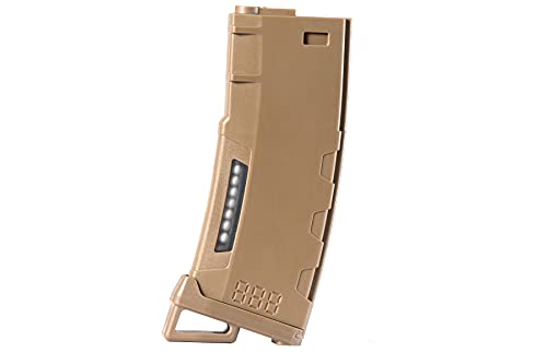 Lancer Tactical Airsoft M4 M16 Series Polymer 130 Round Transparent Window High Speed Mid-Cap Airsoft Magazine Color Tan
