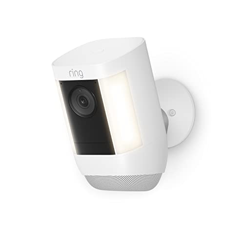 Ring Spotlight Cam Pro, Battery | 3D Motion Detection, Two-Way Talk with Audio+, and Dual-Band Wifi (2022 release) - White