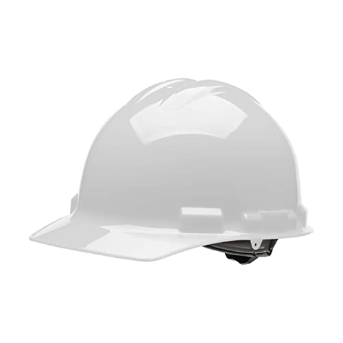 Malta Dynamics Made in US 4 Pt. Suspension Hard Hat, Ratchet Cap Style, Construction Hard Hat for Safety, OSHA/ANSI Compliant (1 Pack, White)