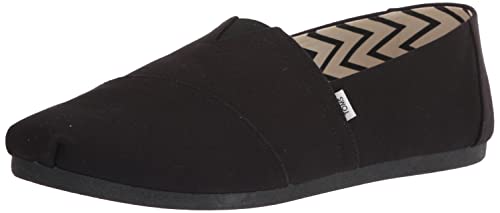 TOMS Men's Alpargata Loafer Flat, Black/Black Recycled Cotton Canvas, 9.5