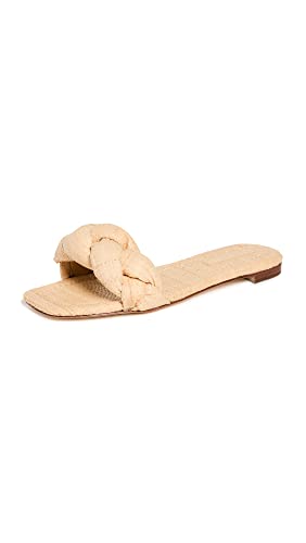 Loeffler Randall Women's Joanna Braided Band Flat Sandals, Natural, Tan, 6.5 Medium US