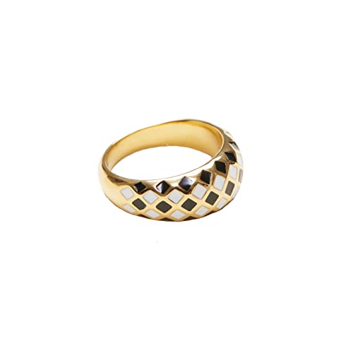 Shapes Studio Checker Dome Ring. Women Checker Ring (8)