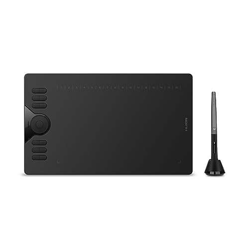 HUION Drawing Tablet HS610 Graphic Tablet with Battery-Free Stylus 8192 Pen Pressure Tilt Function, 10x6.25 Inches Digital Tablet for Animation & Design, Compatible with Windows/Mac/Android