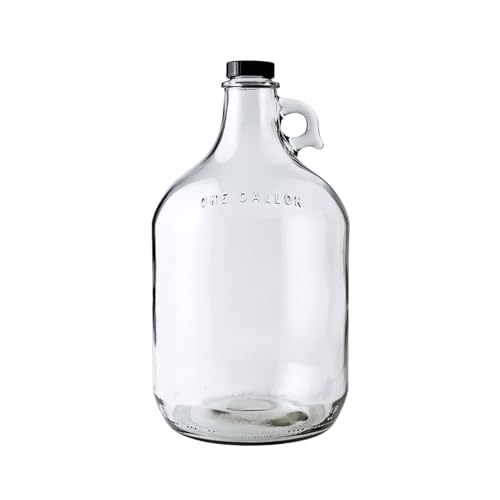 FastRack Glass Water Bottle Includes 38 mm Polyseal Cap, 1 gallon Capacity, Clear