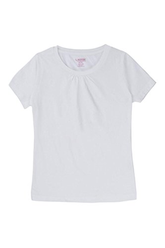 French Toast girls Short Sleeve Crewneck T-shirt Tee T Shirt, White, 14 US