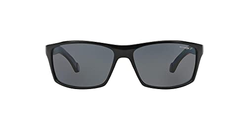 Arnette AN4207 Boiler Rectangular Sunglasses, Black/Grey Polarized, 61 mm