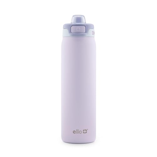 Ello Pop & Fill 22oz Stainless Steel Water Bottle with QuickFill Technology, Double Walled and Vacuum Insulated Metal, Leak Proof Locking Lid, Sip and Chug, Reusable, BPA Free, Aurora