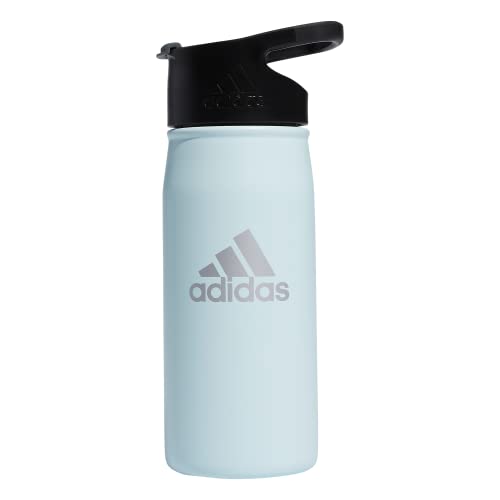 adidas Unisex 450 ML (16 oz) Metal Water Bottle Tumbler, Almost Blue/Black/Onix Grey, One Size