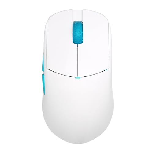 Lamzu Atlantis OG V2 Pro Wireless Gaming Mouse, Ultra Lightweight 57g, 26000 DPI, Symmetrical, Mechanical Switch, Silver TTC Encoder, PAW3395 Sensor, MCU Nordic 52840-Polar White