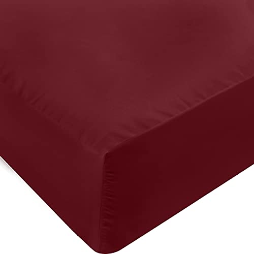 Utopia Bedding Queen Fitted Sheet - Bottom Sheet - Deep Pocket - Soft Microfiber -Shrinkage and Fade Resistant-Easy Care -1 Fitted Sheet Only (Red Burgundy)