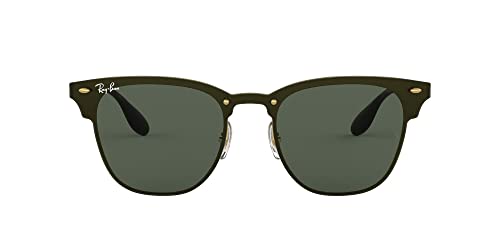 Ray-Ban RB3576N Blaze Clubmaster Square Sunglasses, Brushed Gold/Dark Green, 47 mm