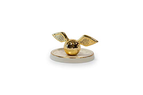 Ukonic Harry Potter Golden Snitch Ceramic Trinket Tray | Quidditch-Themed Gold Decor Accents | Storage Dish For Jewelry, Accessories, Keys, Small Valuables | 4 Inches